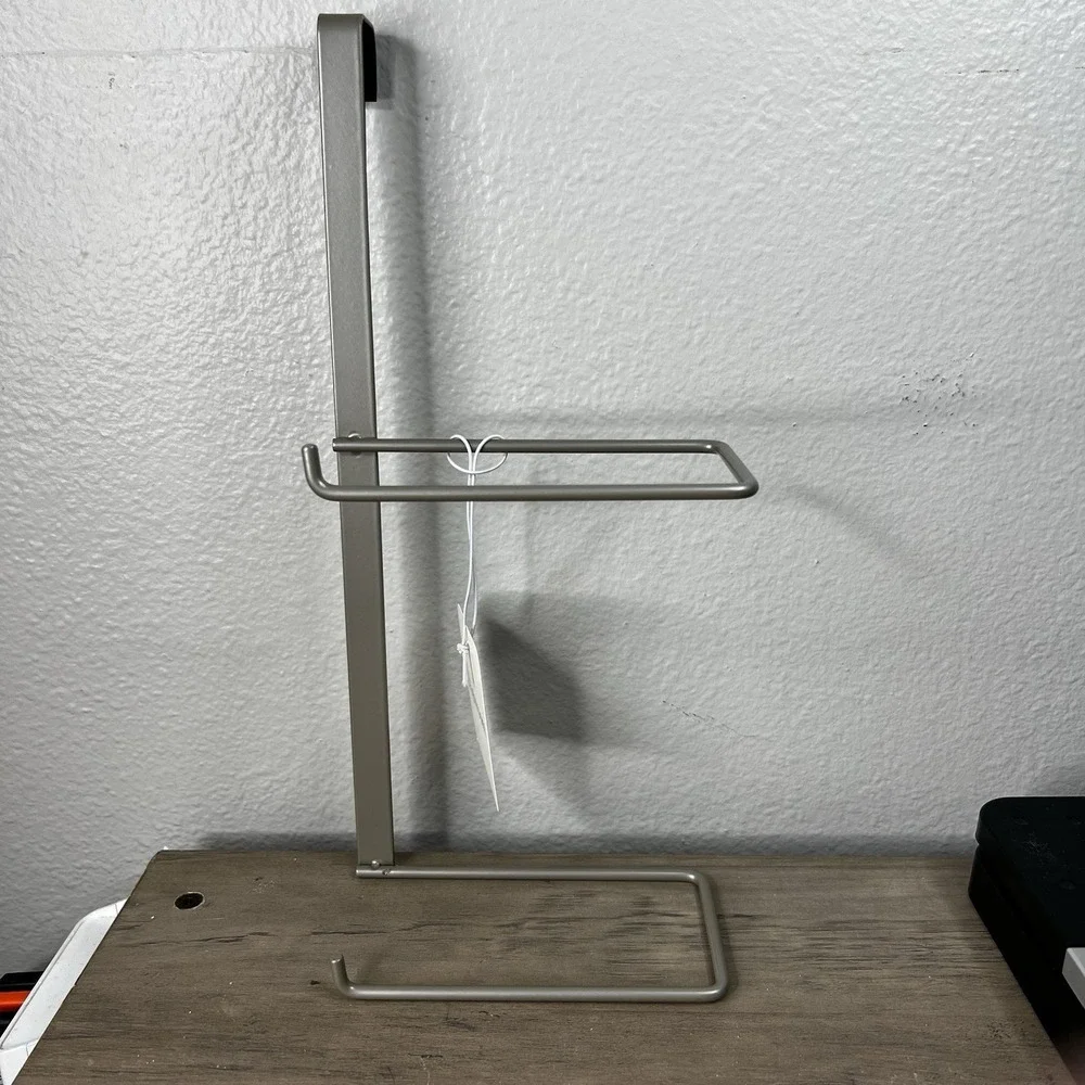 Brightroom Over The Tank Toilet Paper‎ Roll Holder Bathroom Brushed Nickle NWT